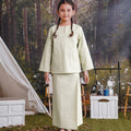 The Rimba Raya Girl Kurung Top Matcha Green - Umbi