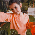 The Rimba Raya Girl Kurung Top Salmon - Umbi