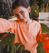 The Rimba Raya Girl Kurung Top Salmon - Umbi