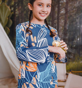 The Rimba Raya Girl Kurung Top Senja Print - Umbi