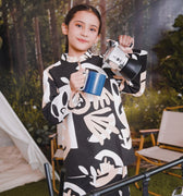 The Rimba Raya Girl Mandarin Collar Kurung Top Cempaka Print - Umbi