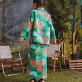 The Rimba Raya Girl Mandarin Collar Kurung Top Rimba Print - Umbi