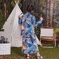 The Rimba Raya Girl Mandarin Collar Kurung Top Senja Print - Umbi