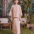 The Rimba Raya Girl Pair Pockets Boxy Blouse Caramel Stripes - Umbi