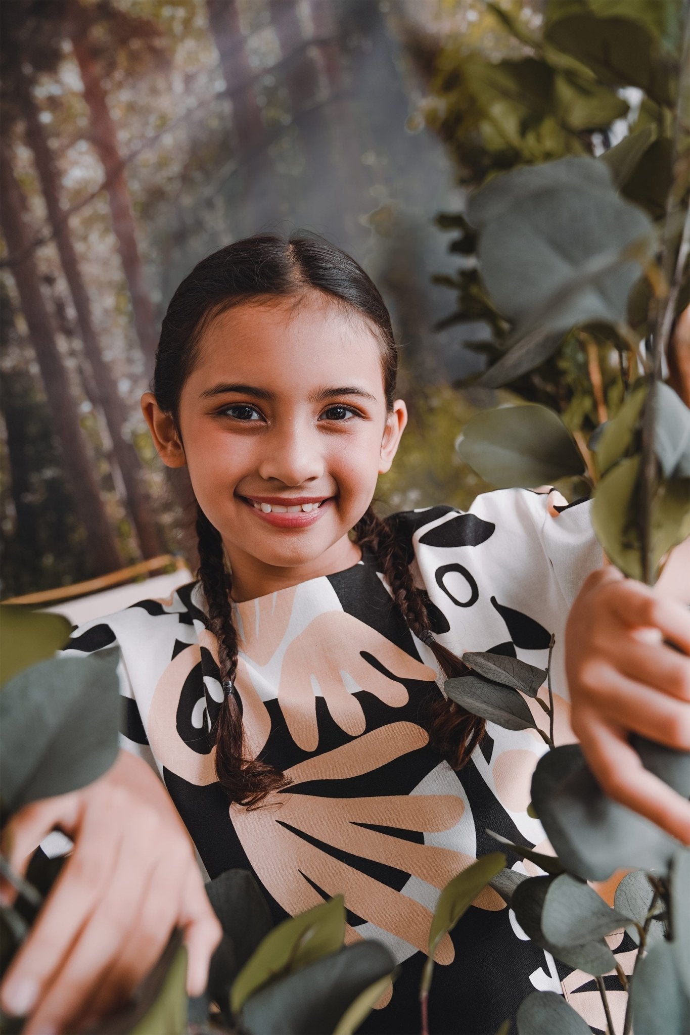 The Rimba Raya Girl Pair Pockets Boxy Blouse Cempaka Print - Umbi