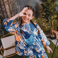 The Rimba Raya Girl Pair Pockets Boxy Blouse Senja Print - Umbi