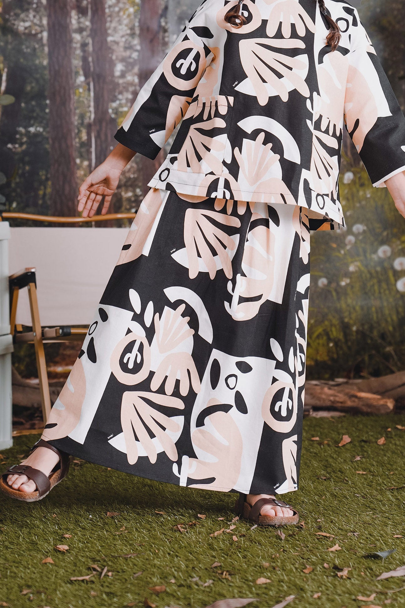 The Rimba Raya Girl Teacup Skirt Cempaka Print - Umbi