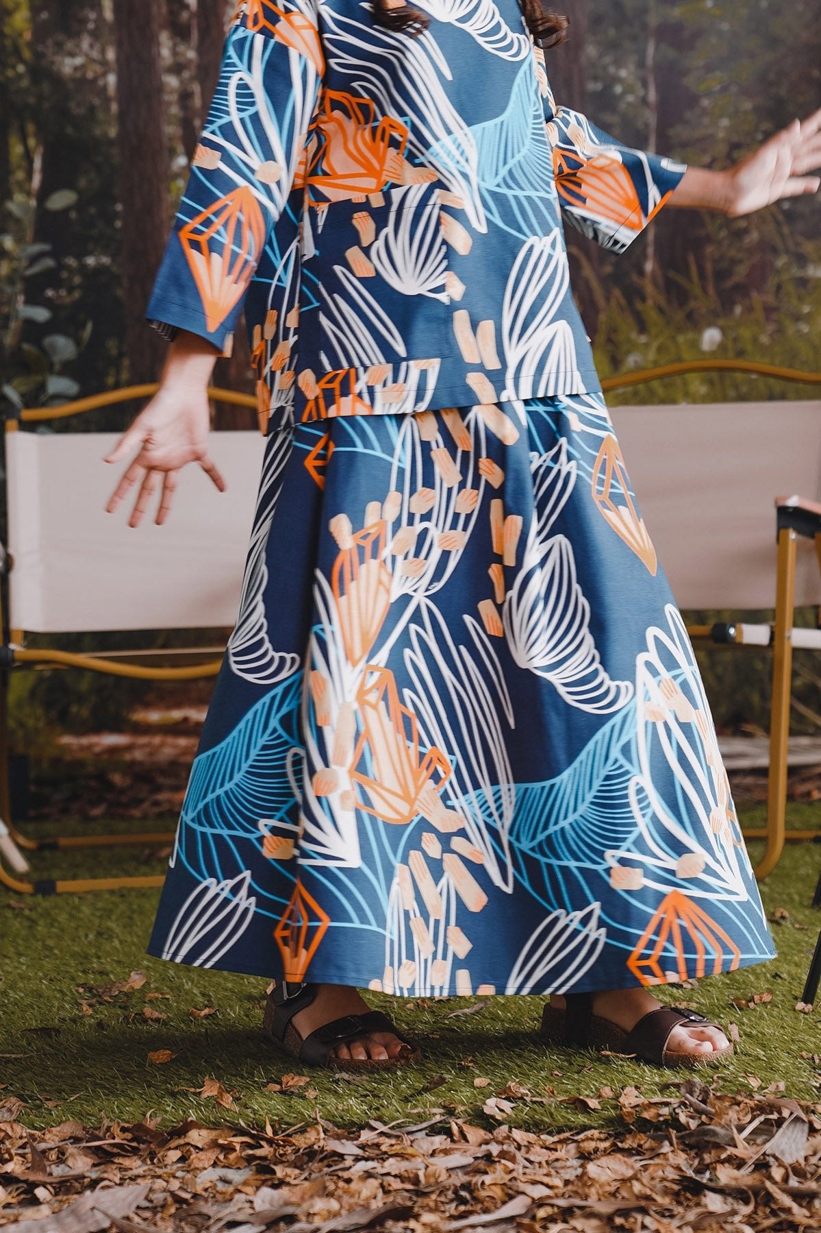 The Rimba Raya Girl Teacup Skirt Senja Print - Umbi
