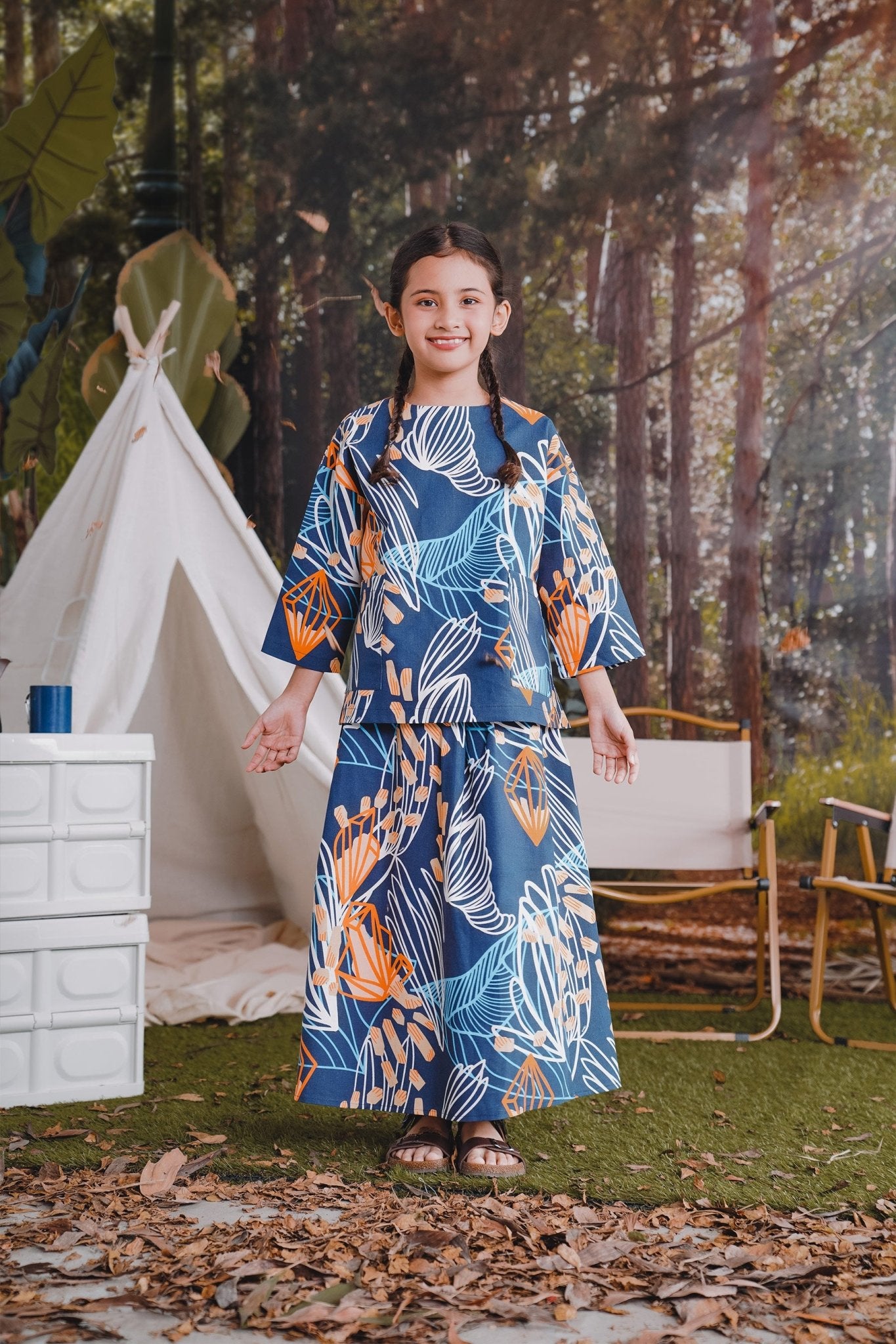 The Rimba Raya Girl Teacup Skirt Senja Print - Umbi