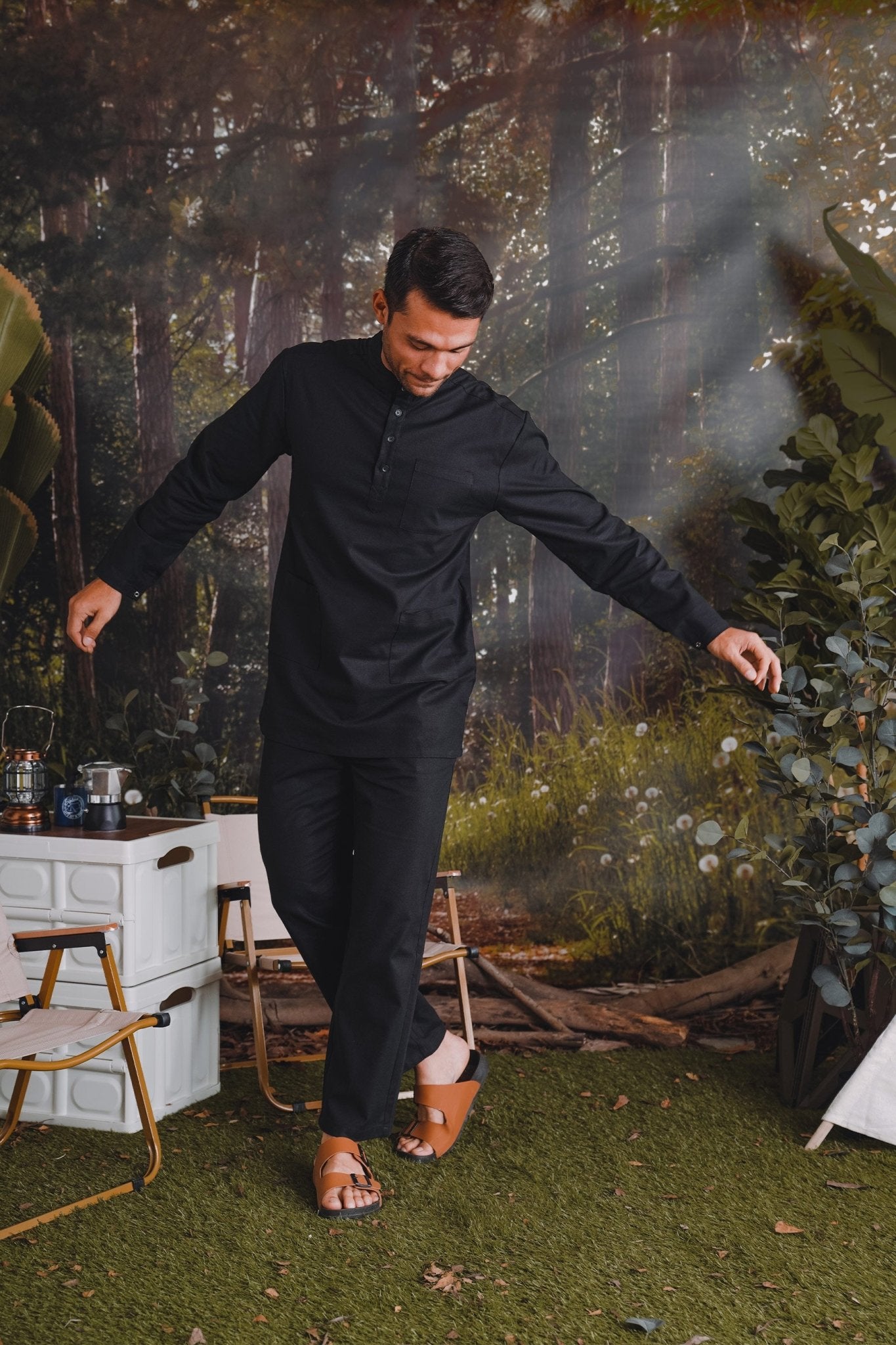 The Rimba Raya Men Baju Melayu Set Black - Umbi