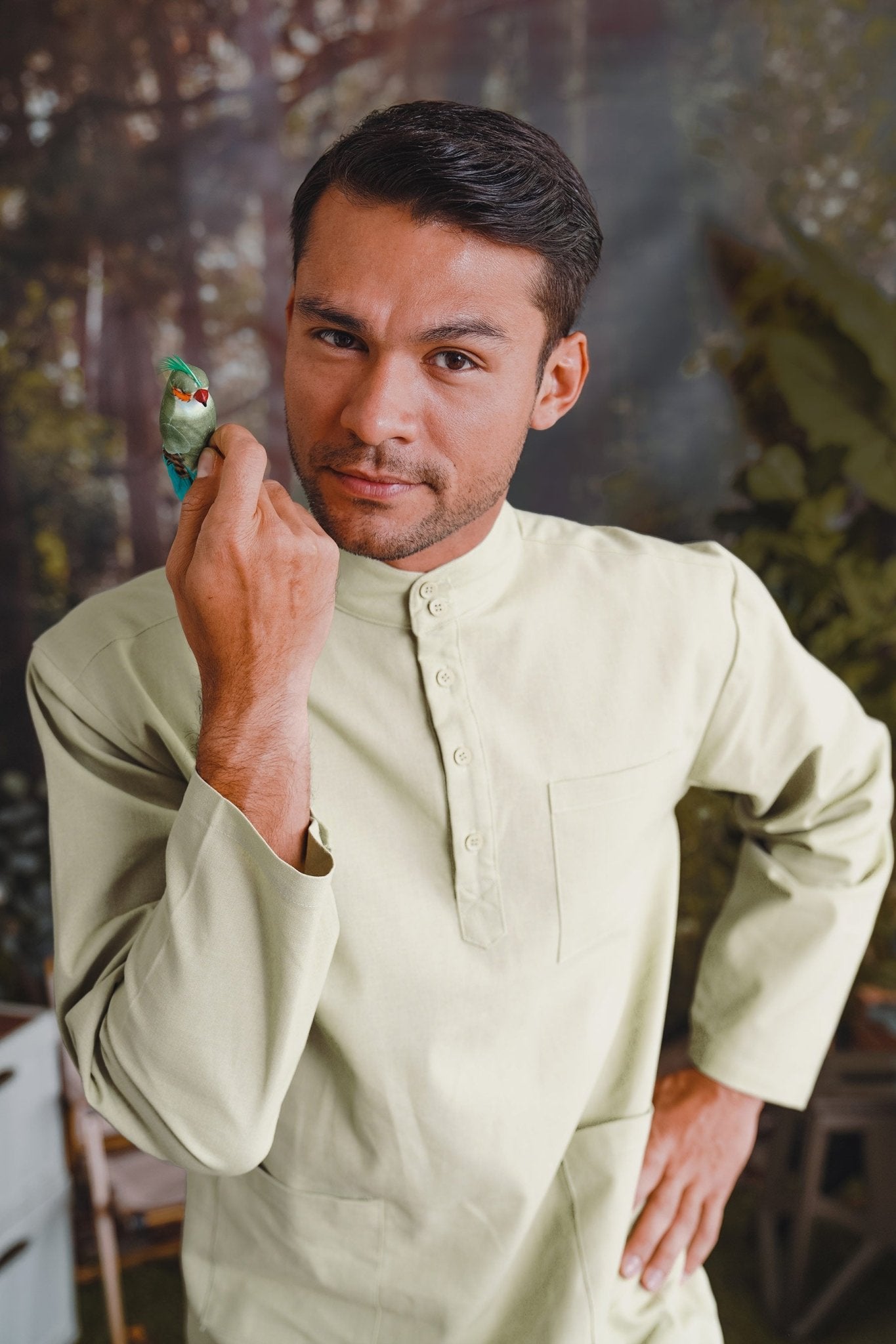 The Rimba Raya Men Baju Melayu Set Matcha Green - Umbi