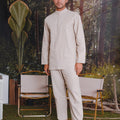 The Rimba Raya Men Baju Melayu Set Sand - Umbi
