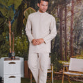 The Rimba Raya Men Baju Melayu Set Sand - Umbi