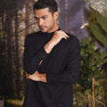 The Rimba Raya Men Collar Kurta Black - Umbi