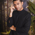 The Rimba Raya Men Collar Kurta Black - Umbi