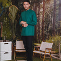 The Rimba Raya Men Collar Kurta Dark Green - Umbi