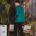 The Rimba Raya Men Collar Kurta Dark Green - Umbi