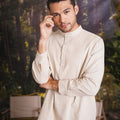 The Rimba Raya Men Collar Kurta Sand - Umbi