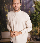 The Rimba Raya Men Collar Kurta Sand - Umbi