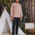 The Rimba Raya Men Modern Teluk Belanga Top Caramel Stripes - Umbi