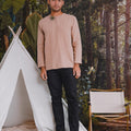 The Rimba Raya Men Modern Teluk Belanga Top Caramel Stripes - Umbi