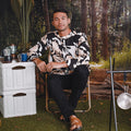 The Rimba Raya Men Modern Teluk Belanga Top Cempaka Print - Umbi