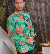 The Rimba Raya Men Modern Teluk Belanga Top Rimba Print - Umbi