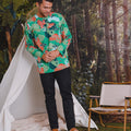The Rimba Raya Men Modern Teluk Belanga Top Rimba Print - Umbi