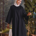 The Rimba Raya Women Long Kurung Blouse Black - Umbi