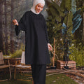 The Rimba Raya Women Long Kurung Blouse Black - Umbi
