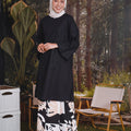 The Rimba Raya Women Long Kurung Blouse Black - Umbi