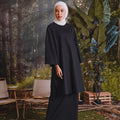 The Rimba Raya Women Long Kurung Blouse Black - Umbi