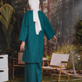The Rimba Raya Women Long Kurung Blouse Dark Green - Umbi