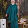 The Rimba Raya Women Long Kurung Blouse Dark Green - Umbi