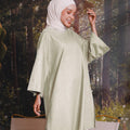 The Rimba Raya Women Long Kurung Blouse Matcha Green - Umbi