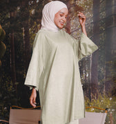 The Rimba Raya Women Long Kurung Blouse Matcha Green - Umbi