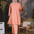 The Rimba Raya Women Long Kurung Blouse Salmon - Umbi