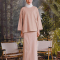 The Rimba Raya Women Pair Pockets Boxy Blouse Caramel Stripes - Umbi