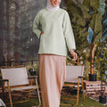 The Rimba Raya Women Pair Pockets Boxy Blouse Matcha Green - Umbi