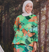 The Rimba Raya Women Pair Pockets Boxy Blouse Rimba Print - Umbi