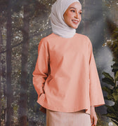 The Rimba Raya Women Pair Pockets Boxy Blouse Salmon - Umbi