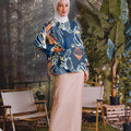 The Rimba Raya Women Pair Pockets Boxy Blouse Senja Print - Umbi