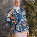 The Rimba Raya Women Pair Pockets Boxy Blouse Senja Print - Umbi