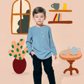 The Ruma Riang Basic Kurta Top Blue - Umbi