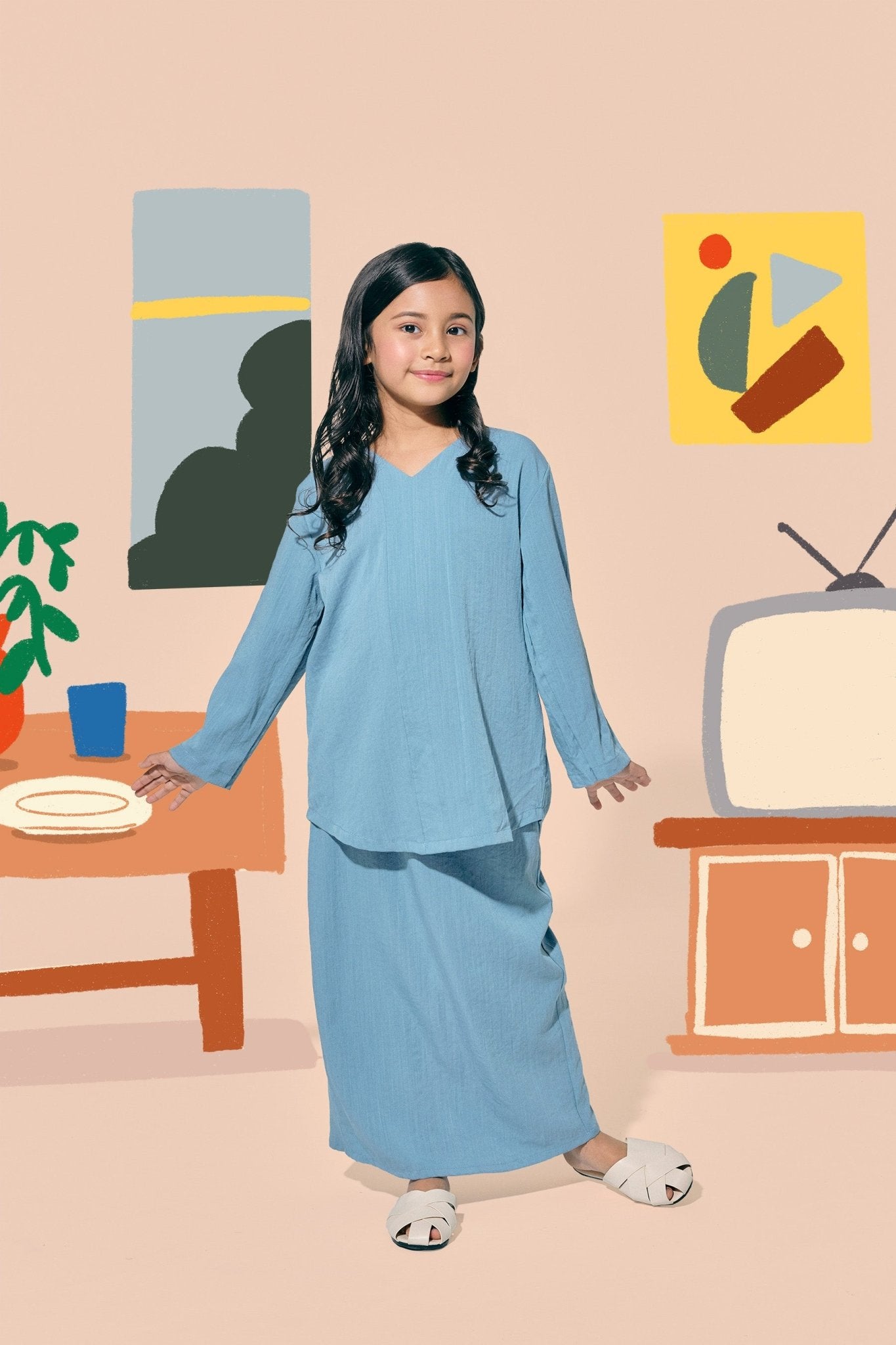 The Ruma Riang Basic Skirt Blue - Umbi