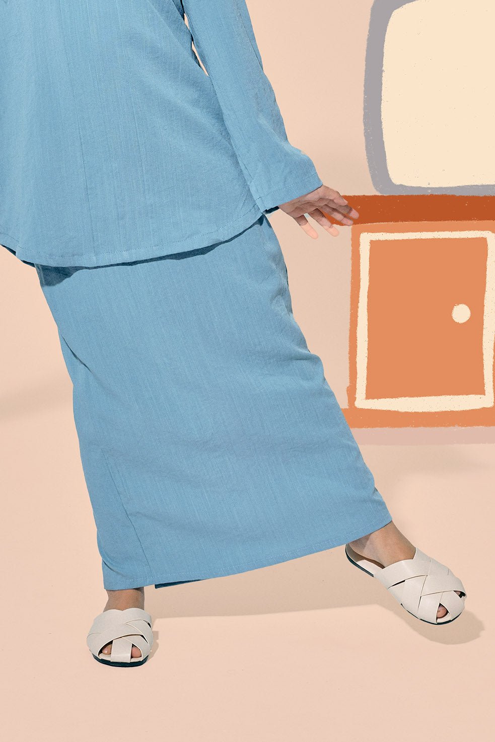 The Ruma Riang Basic Skirt Blue - Umbi