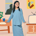The Ruma Riang Kebaya Top Blue - Umbi