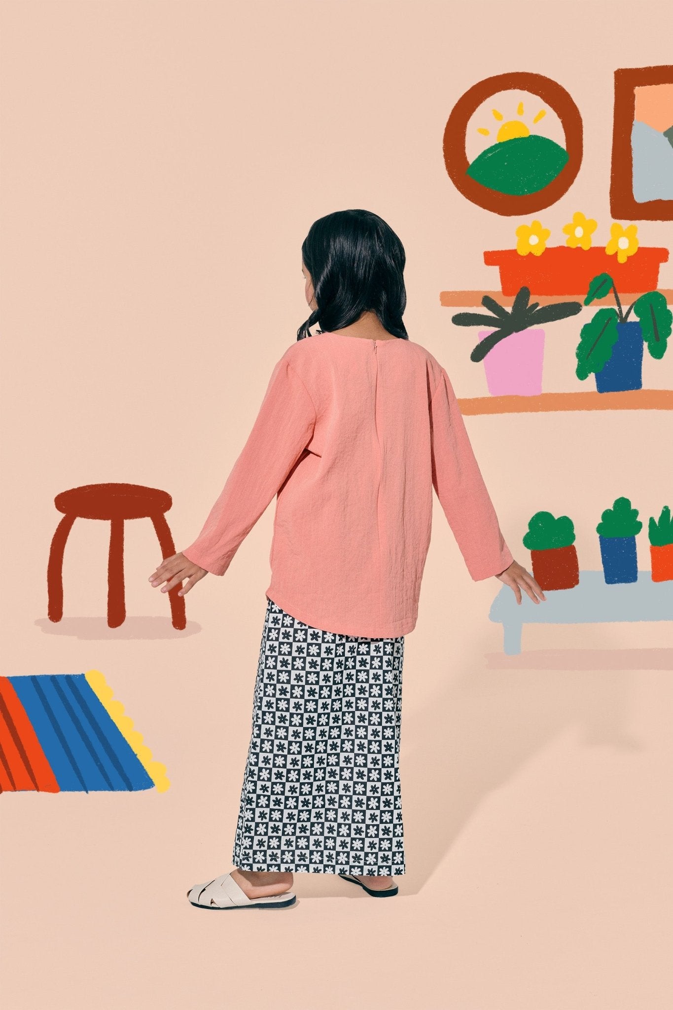 The Ruma Riang Kebaya Top Salmon - Umbi
