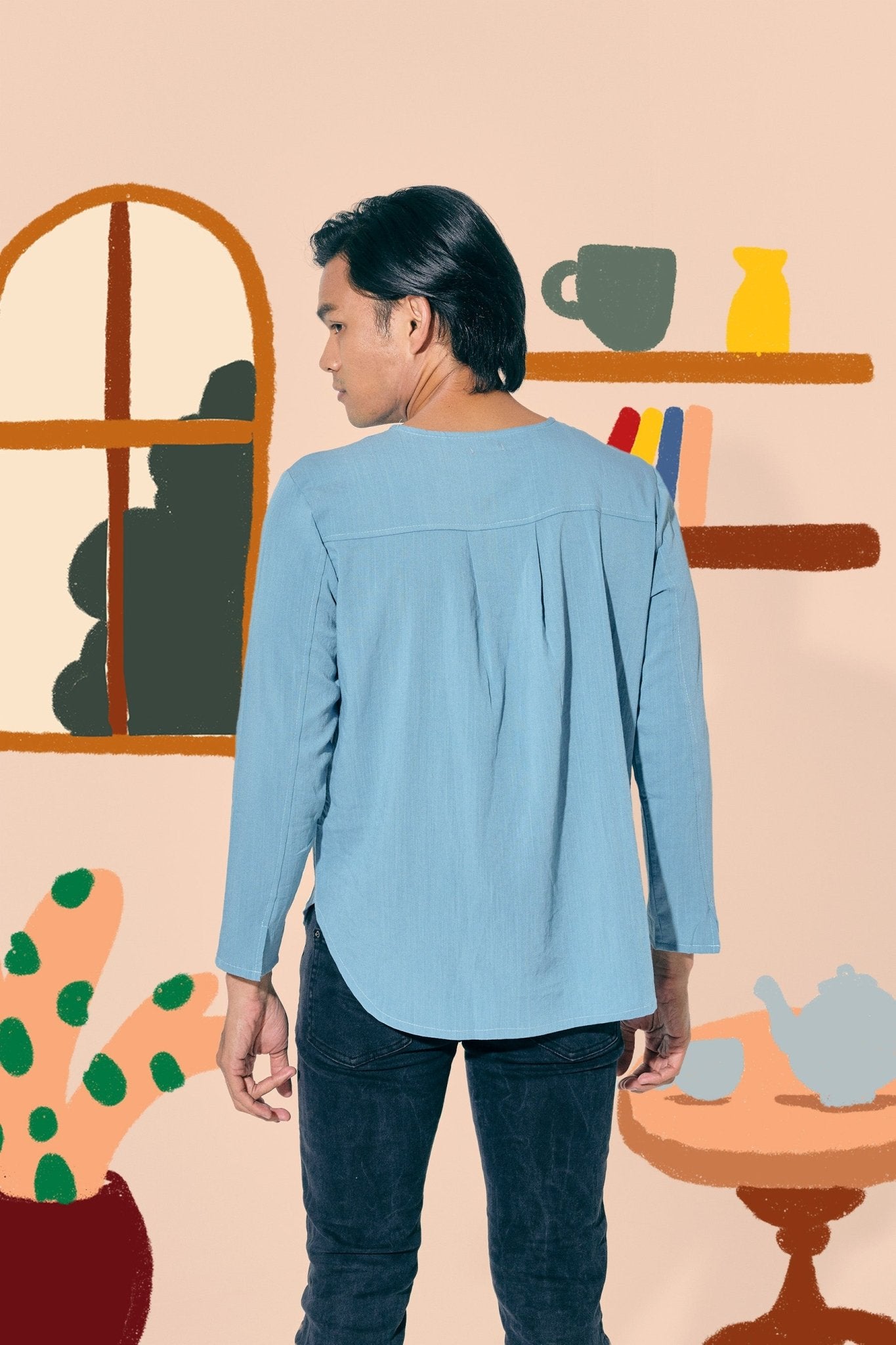 The Ruma Riang Men Kurta Blue - Umbi