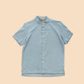 The Ruma Riang Men Short Sleeves Shirt Blue - Umbi